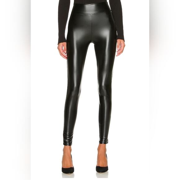 Steve Madden Revolve Skinny Dip Black Faux Leather Pants XS Stretch Academia - Picture 2 of 12